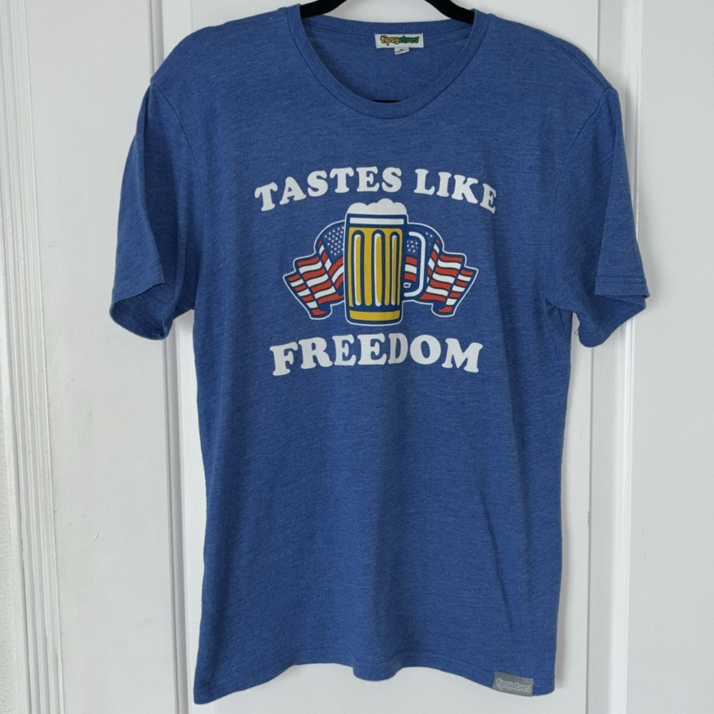 Tastes like freedom beer tee t shirt Tipsy Elves S ‘Merica